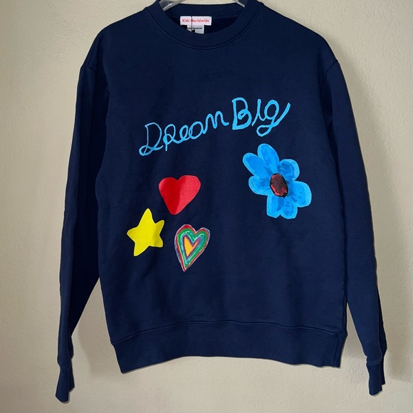 NEW KIDS WORLDWIDE DREAM BIG BLUE Crew Neck Sweater NWT Size Small Unisex - Picture 2 of 12
